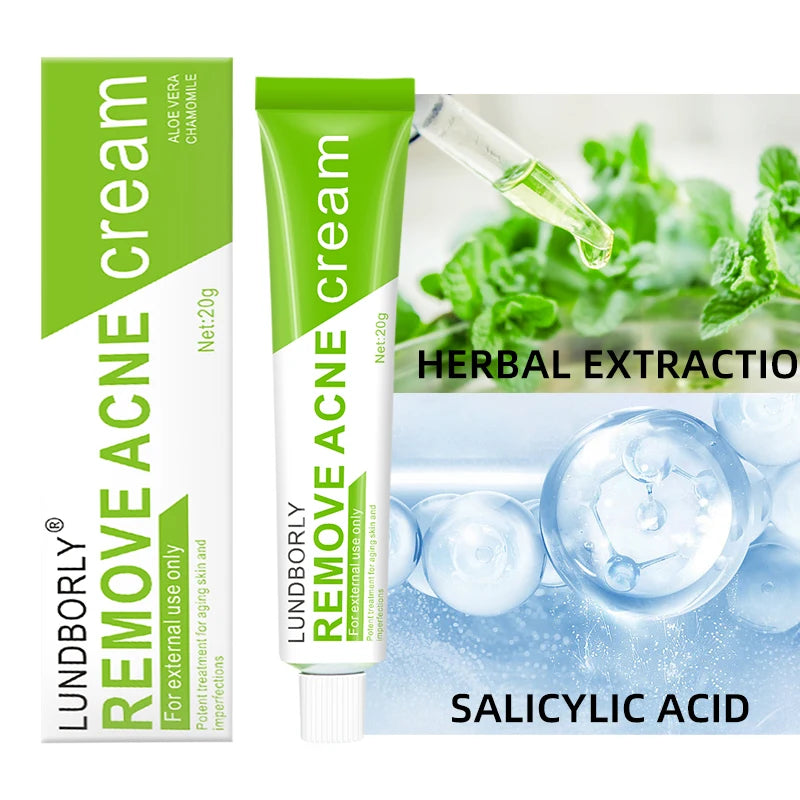 LUNDBORLY Acne Care Cream with Natural Herbal Extracts Helps Soothe Skin Improve Skin Texture and Keep Skin Smooth and Radiant