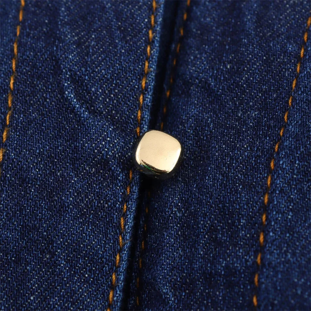 UNIZERA 2025 Women Denim Set Loose Fit Button Down Shirt With Wide Leg Pants Fashionable Casual Wear for Women