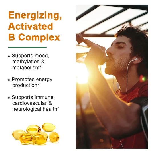 Vitamin B Complex - Supports Energy, Nervous System Health, Boosts Immunity, Antioxidant Supplement-120 Capsules