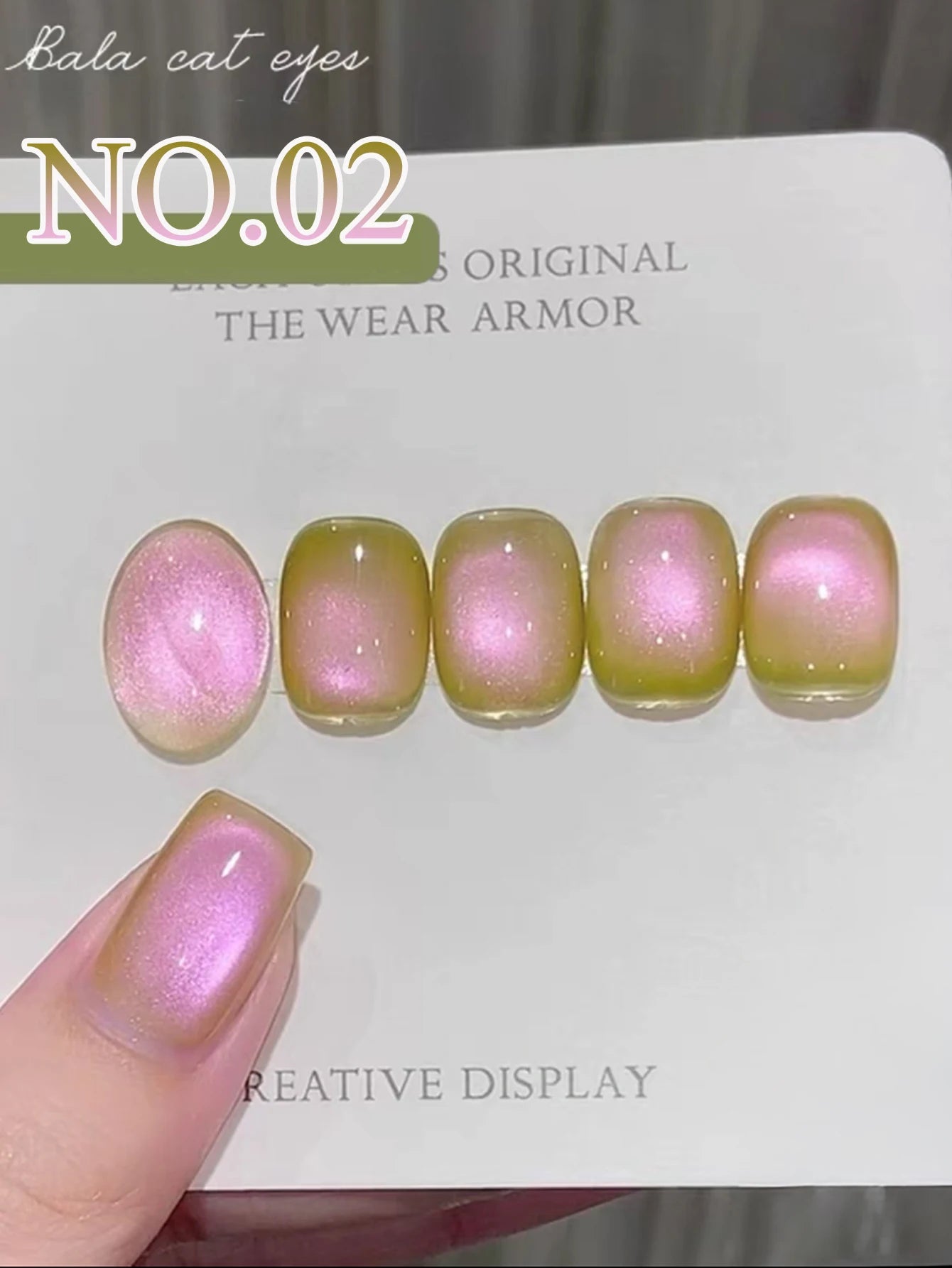 1-3pcs PSK 2025 New Whitening Purple Glass Beads Starry Crystal Nail Art Purple Glass Bead Cat Eye Gel Nail Polish Nail Supplies balemy02