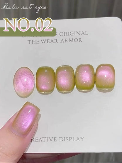 1-3pcs PSK 2025 New Whitening Purple Glass Beads Starry Crystal Nail Art Purple Glass Bead Cat Eye Gel Nail Polish Nail Supplies balemy02