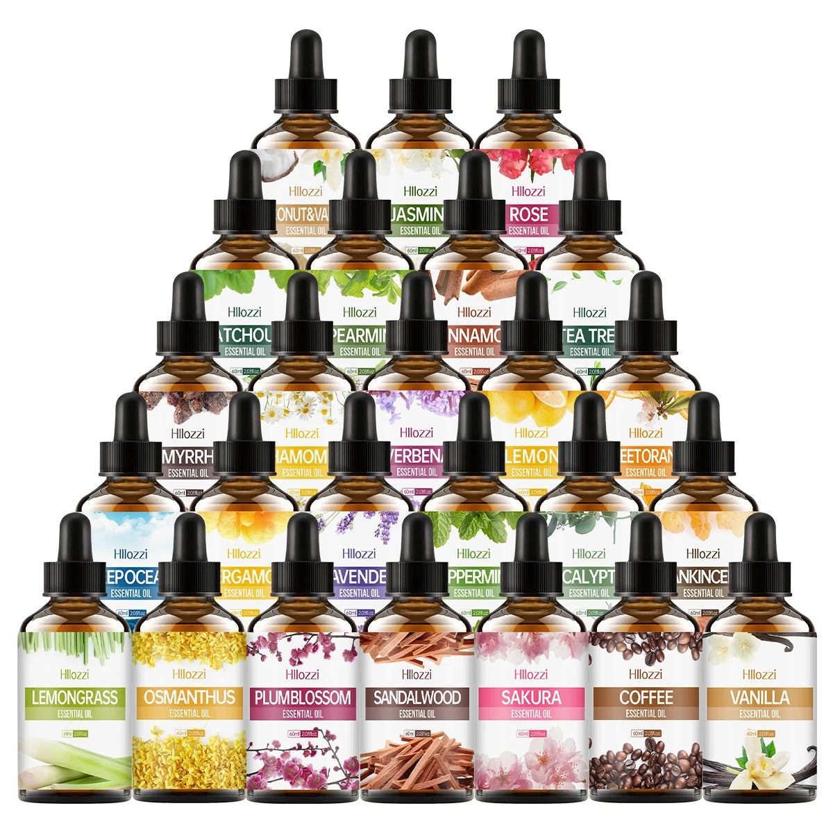 60ml Agarwood-Cedarwood-Vetiver-Pine Palm-Ocean-Sweet Tobacco-Black CastorAromatherapy Essential Oils Aromatherapy Essentia - Badiee Stylez