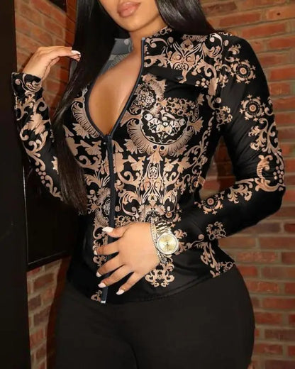 Women's New Fashion Button Pocket Slim Fit V-neck Popular Single Breasted Long Sleeved Versatile Leather Shirt 2025