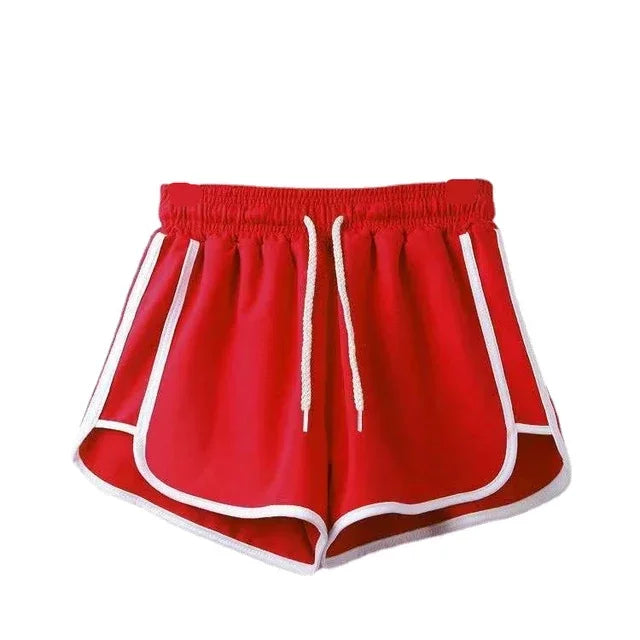 Summer Casual Bottoms Ladies Girl Shorts Streetwear Female Women Fitness Joggers Sports Running Breathable Plus Size Short Pants Red