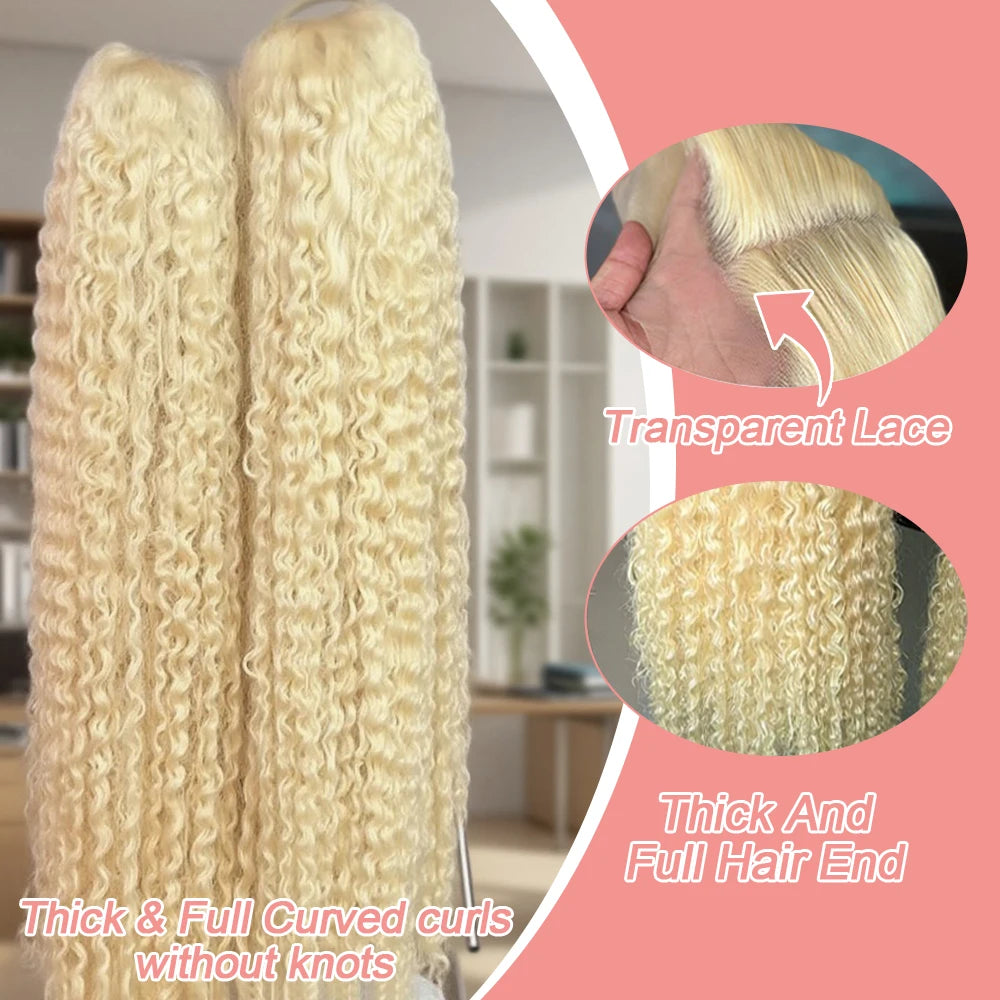 613 Blonde HD Lace Frontal Wig 13x4 13×6 Deep Wave Lace Front Human Hair Wig Colored Curly Wigs Water Wave Wigs For Women ﻿ ﻿ Badiee Stylez
