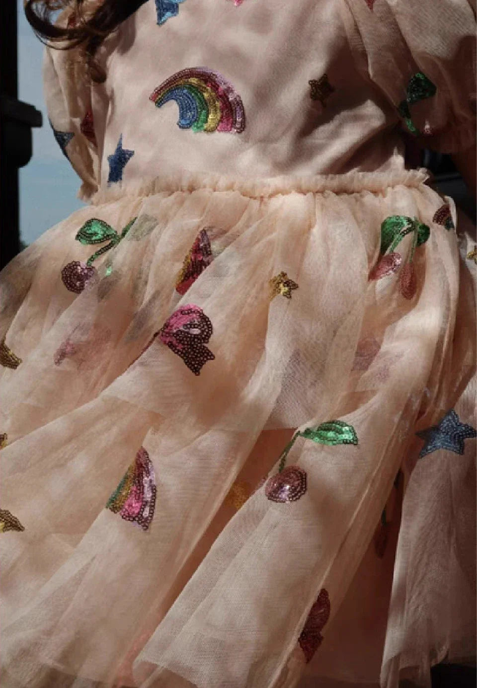 2025 Girls Party Princess Dress KS Kids Sequin Mesh Dresses Girl Full Print Dress Carnival Party Baby Cute Skirt Children Gifts