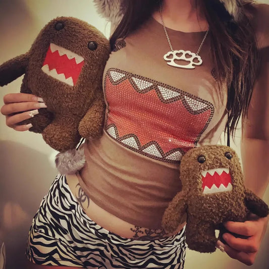 y2k girl summer retro ironing round neck short-sleeved T-shirt sleeveless suspender vest vest funny vintage Tama Jun ironing top