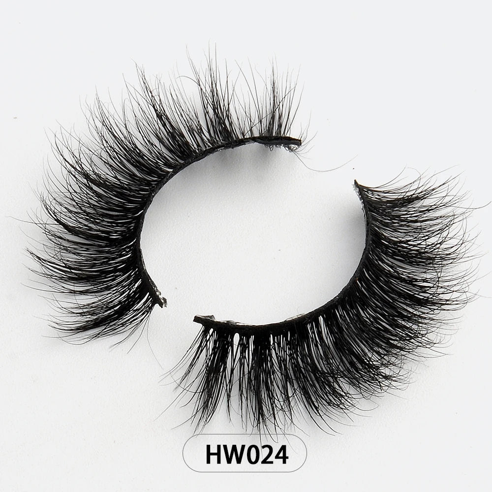 Dropshipping 15-18mm 3D Resuable Dramatic Wispy Mink Fake Eyelashes Makeup Strip False Lashes With Free Eyelash Packaging Boxes HW24 MIX