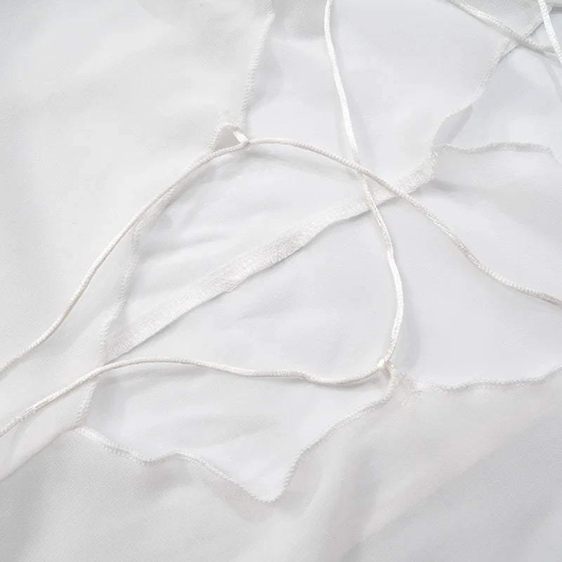 Shestyle 2025 Women Summer Outfits Beachwear Vacation Transparent Mermaid Dress Backless V Neck Spaghetti Strap Hollow Out