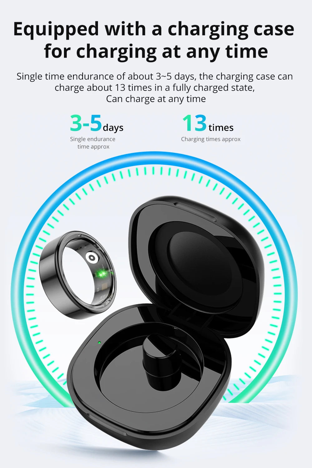 2024 COLMI R02 Smart Ring with Charging Case for Men Women, Battery Life, 39 Days, Health Monitor, 5ATM Waterproof Badiee Stylez