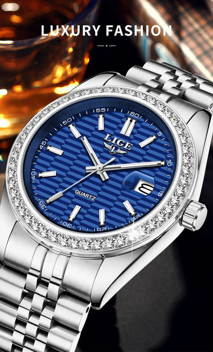 Relogio LIGE Women's Watch Luxury Fashion Quartz Ladies clock Stainless Steel Waterproof Calendar Watch for Women montre femme