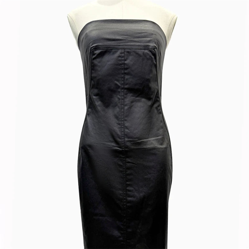 Women's dress New sexy backless long dresses for autumn 2025 PU coated hip hugging dress party dresses y2k floor length dress