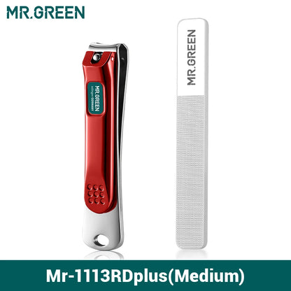 MR.GREEN Nail Clippers Stainless Steel Curved blade Clipper Fingernail Scissors Cutter Manicure tools trimmer with nail files Mr-1113RD-plus