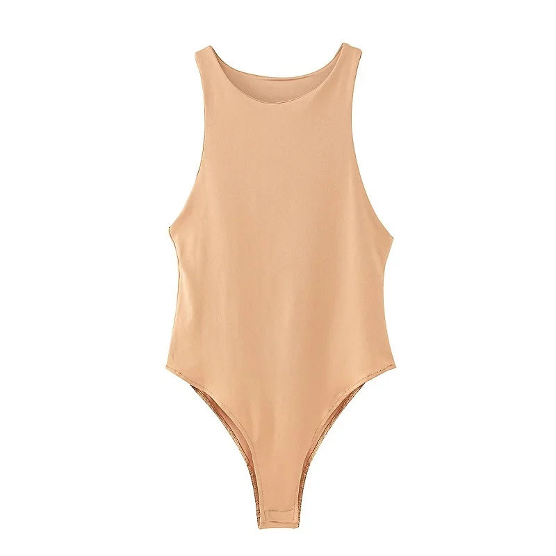 2025 summer solid sexy bodycon women bodysuits female 8 color green slim casual bodysuit chic lady club short playsuits femme Khaki