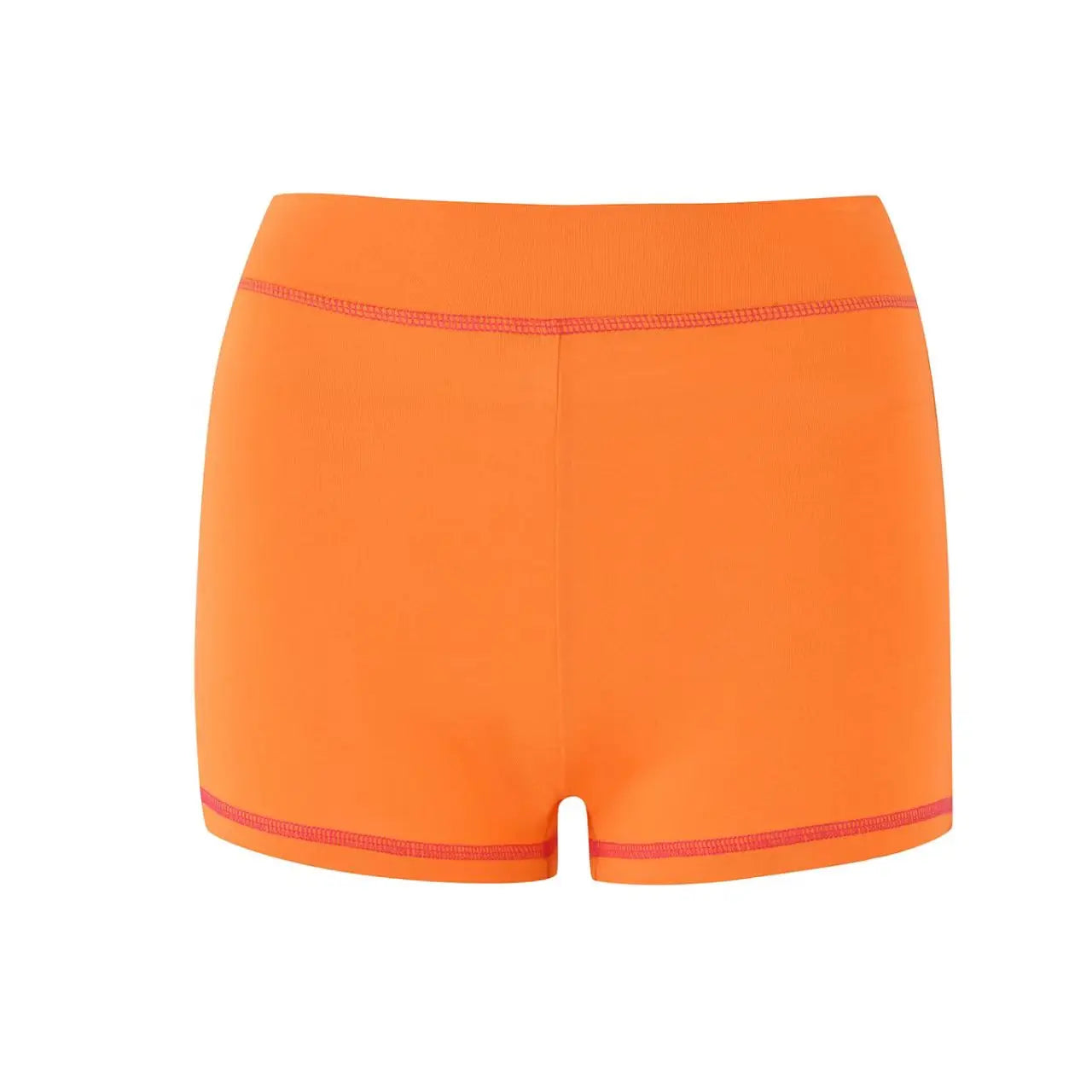 25 Summer New Shoulder Letter Printed Bright Thread Design Slimming Hooded Zipper Short Coat Shorts Set for Women orange short