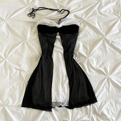 Y2k Clothes White Mini Dress Woman Clothing Gothic Dress Harajuku Party Dresses Graphic Rock Punk Goth Emo Short Women's Summer Yellow