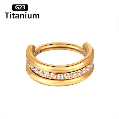New G23 Titanium Piercing High Quality CZ Nose Ring Earrings 8/10/12mm Body Jewelry 16G ASTM f136 Titanium Nose Septum Piercings