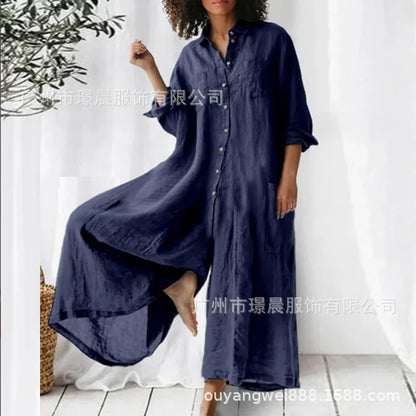 Casual Oversized Womens Jumpsuit 2025 Loose Romper Solid color Single Breasted Beach Playsuit Wide Legs Pants for Women Vestidos Badiee Stylez