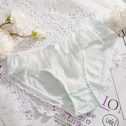 Japanese-Style Soft Girl Thin Transparent Pink Lolita Lolita Loli Lace Cute Sexy Underwear Fat style 7 1pc