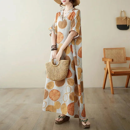Summer Dress for Women Clothing Long Dress Fashion Clothes Cotton Vintage Harajuku Elegant Streetwear Maxi Beach Dresses E One Size