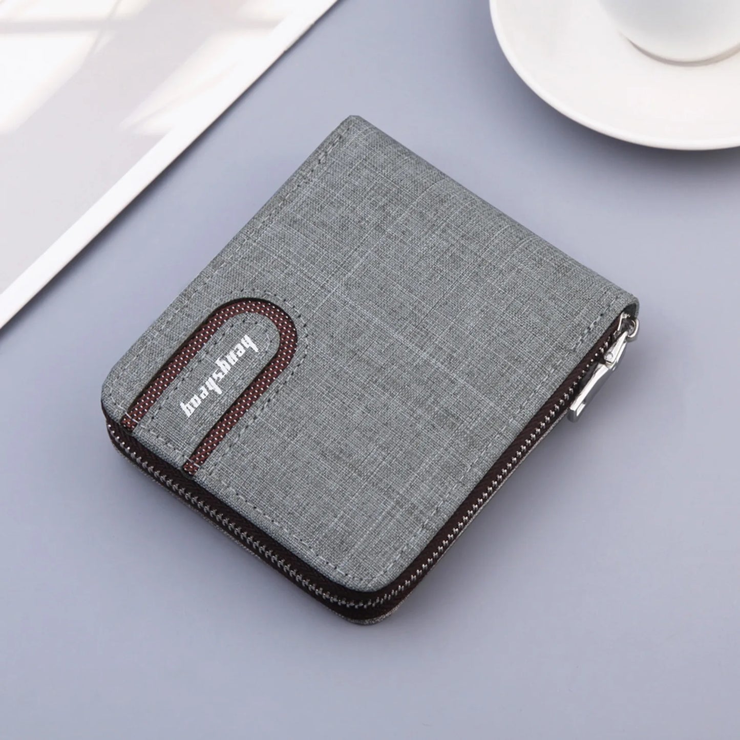 Short Men Wallets Slim Classic Coin Pocket Photo Holder Small Male Wallet Print Quality Card Holder Canvas Men Purses