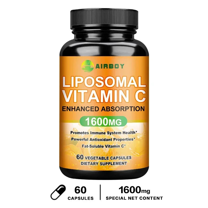 Liposomal Vitamin C 1600mg - Promotes Collagen Production, Immune Support, Powerful Antioxidant 60 Capsules