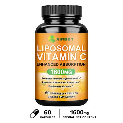 Liposomal Vitamin C 1600mg - Promotes Collagen Production, Immune Support, Powerful Antioxidant 60 Capsules