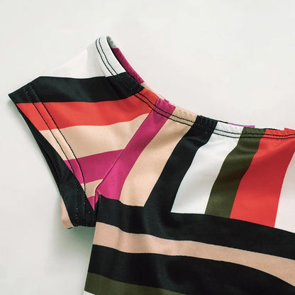 ANJAMANOR Multicolor Printed Off Shoulder Short Jumpsuits for Women 2024 Sexy Club Outfit Ladies Rompers Summer Clothes D85-BZ14