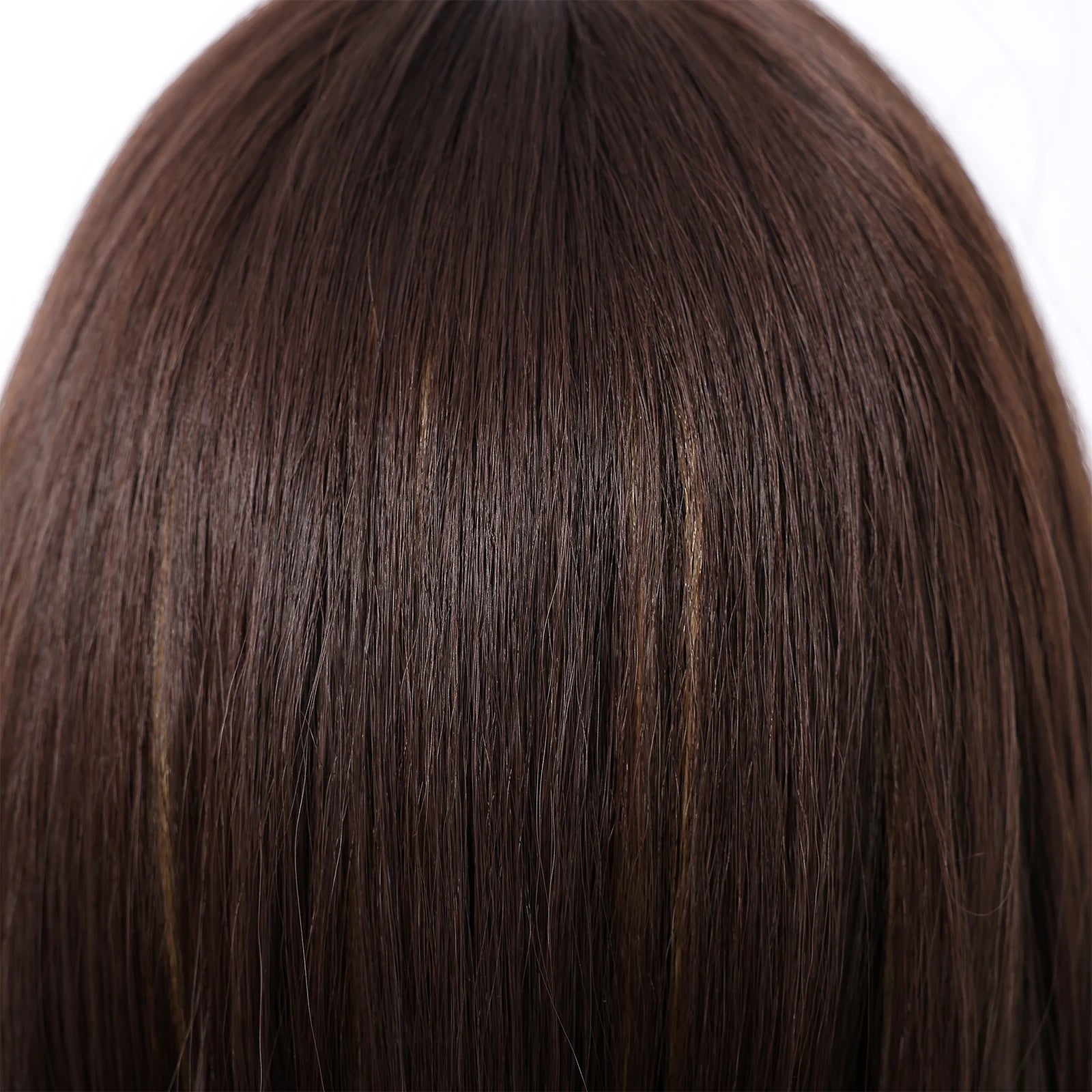 Brown Blonde Highlights Wigs Medium Length Wavy Synthetic Wig With Bangs Natural Body Wave Hair For Women Daily High Temperature