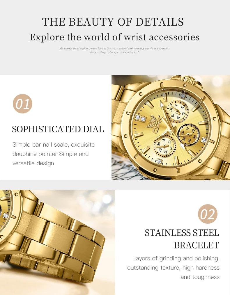 OPK 6001 Women's Watches Original Quartz Watch Waterproof Multifunctional Chronograph Ladies Watches Girls Gifts Reloj Mujer