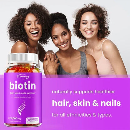Premium Biotin Gummies 10,000 Mg - Promotes Healthy Hair, Skin and Nails Supplement