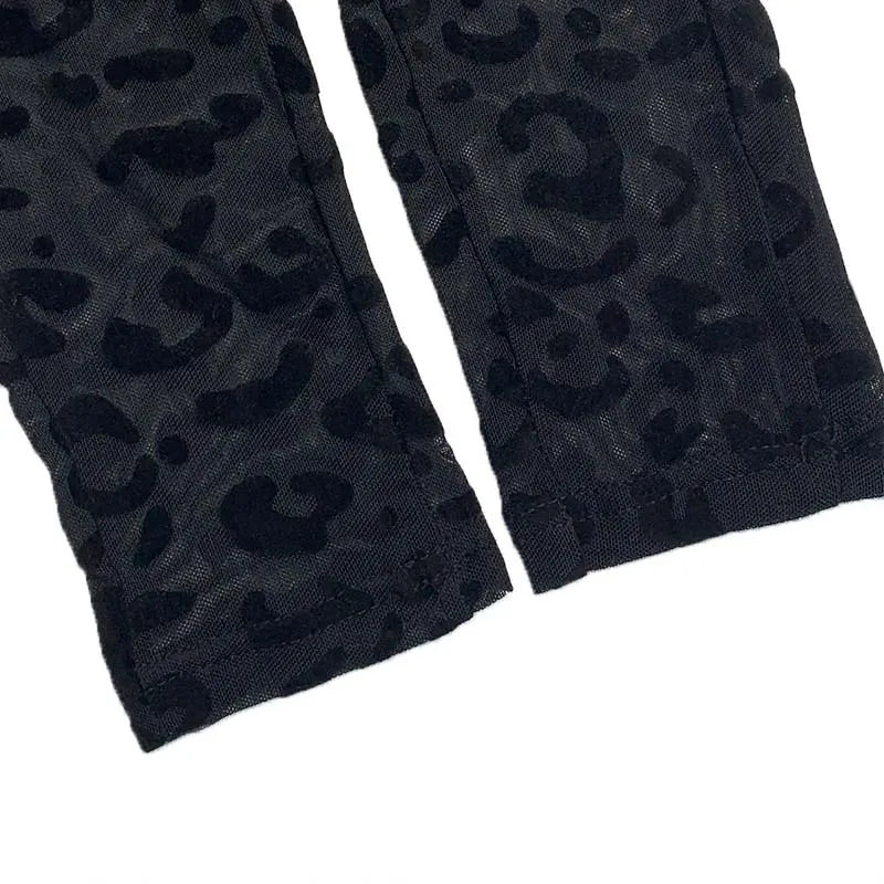 New women's Western style jumpsuit slim long sleeve sexy flocking perspective slimming jumpsuit Badiee Stylez