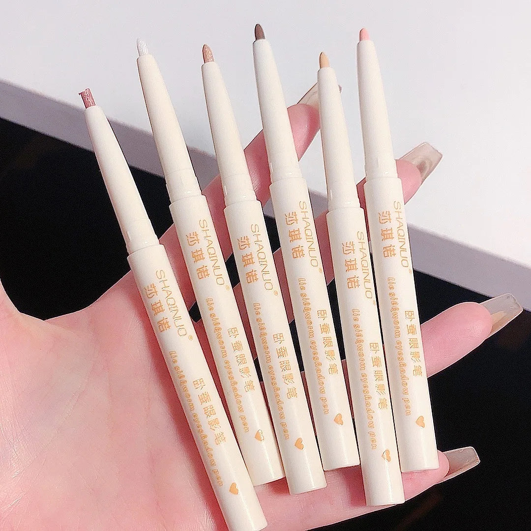 Glitter Pink Lying Silkworm Pen Color Natural Brightening Matte Eye Shadow Pencil Shimmer Glue Eyeliner Waterproof Korean Makeup