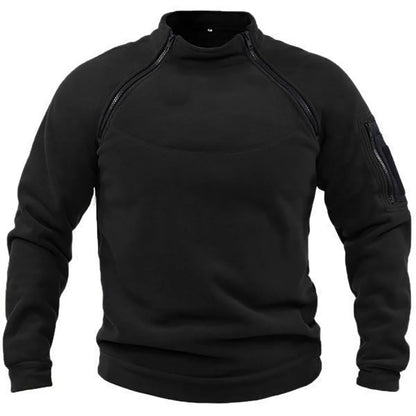 Male Hoodie Autumn Winter Warm Solid Color Stand-up Collar Outdoor Breathable Tactical Mens Gym Sport Tops Badiee Stylez