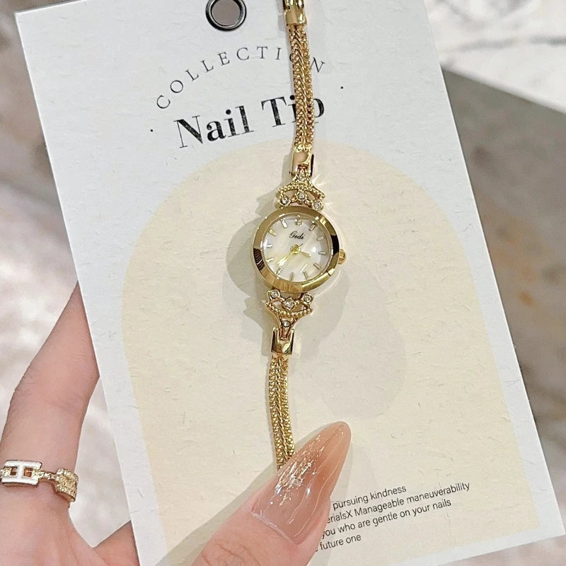 New Elegant Women's Watch Luxury Slim Gold Bracelet Watch Fashion Ladies Quartz Wristwatches Clock Gifts For Woman montre femme