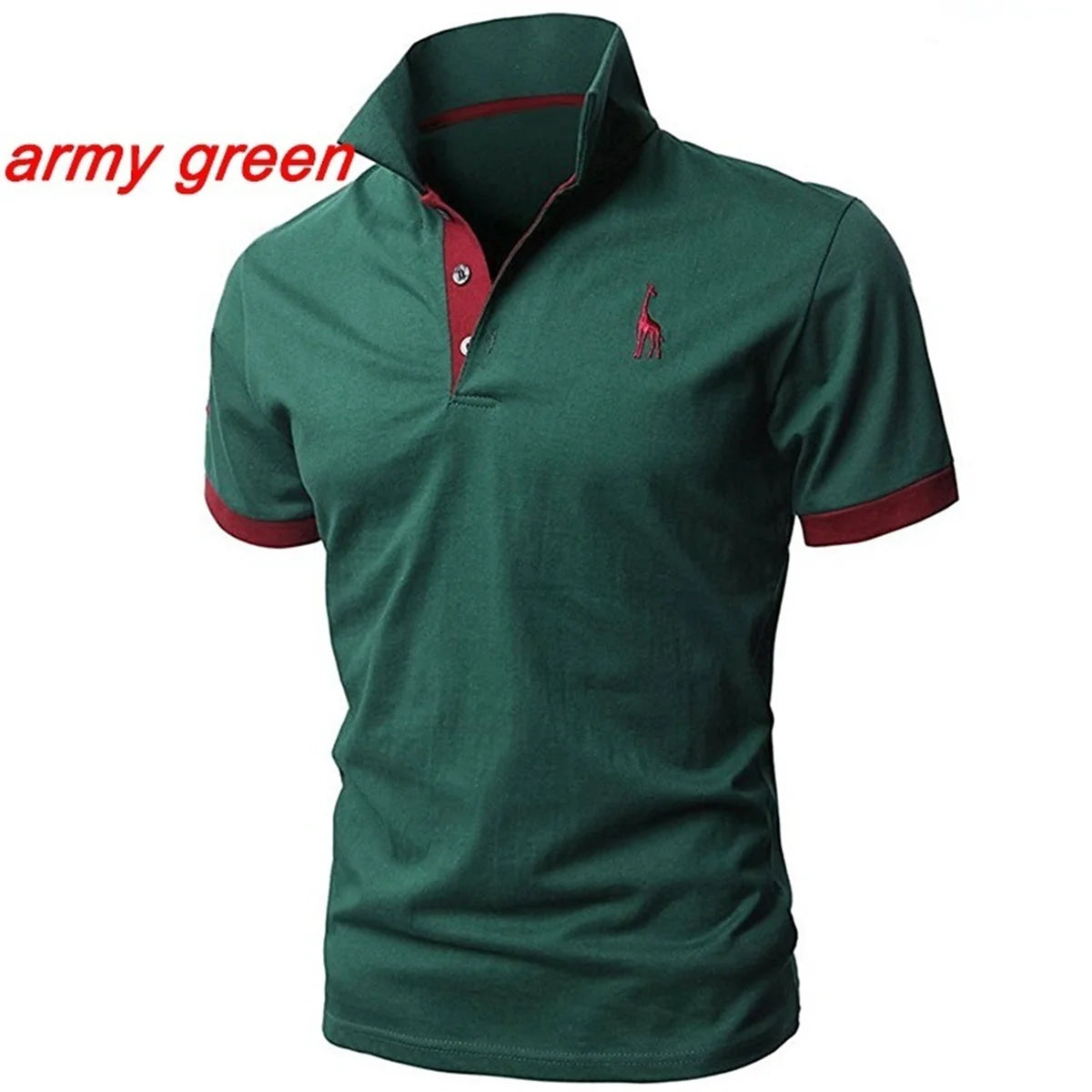 Fashion Icon Cartoon Embroidery Polo Shirt - Slim Fit, Casual Style, Solid Colors for Men - New Summer Collection