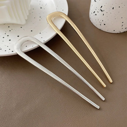 2Pcs French Pins Hair Pins 5.5 Inch Metal U-Shaped Hair Clip Hair Vintage French Twist Hair Pin for Women Girls Hairstyle Gifts Badiee Stylez