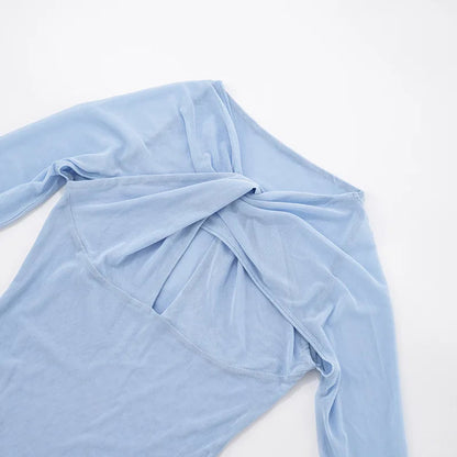 2025 Autumn Furry Patchwork Dress Women See Through Full Sleeve Sexy Hollow Cross Elegant Luxury Banquet Birthday Party Clubwear Badiee Stylez