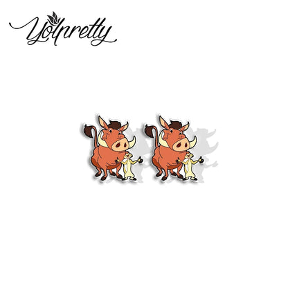2024 New Lion King Little Lion Simba and Friends Epoxy Handcraft Acrylic Stud Earrings 1