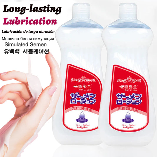 500ML Lubricant for Men Women Sex Toys Cream Sex Viscous Lube Water Based Oil Lubricating Anal Vaginal Adult Imitation Semen 18