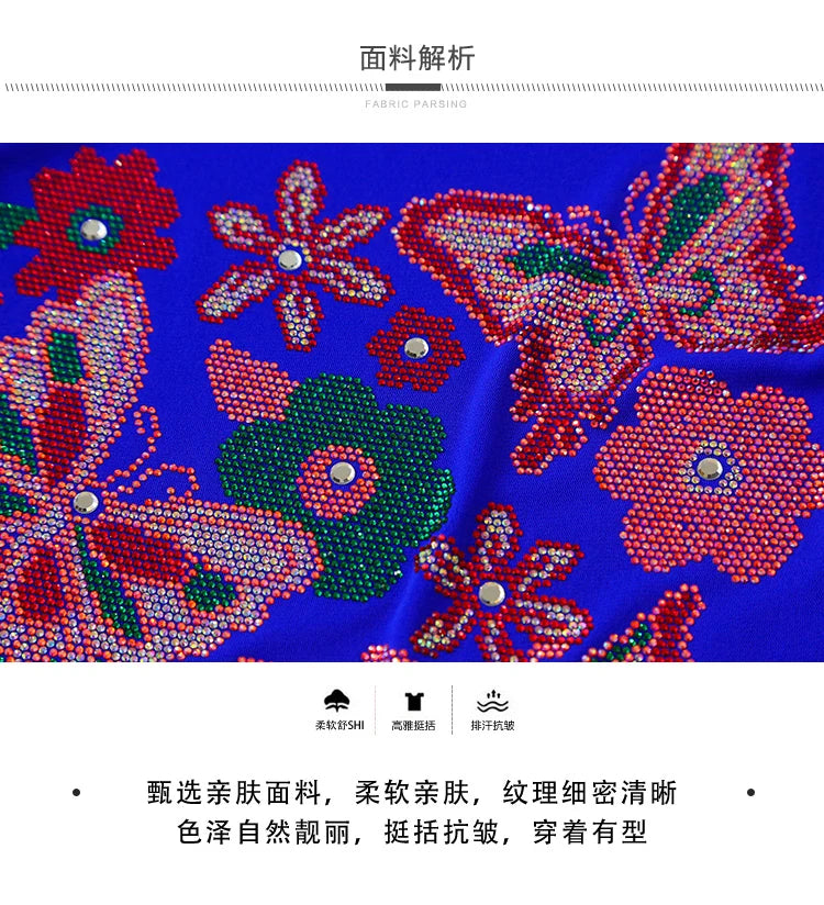 New Arrival Summer European Clothes Women's T-Shirts Chic Luxury Butterfly Hot Diamonds Tees Sexy Girl Slim Streetwear Tops