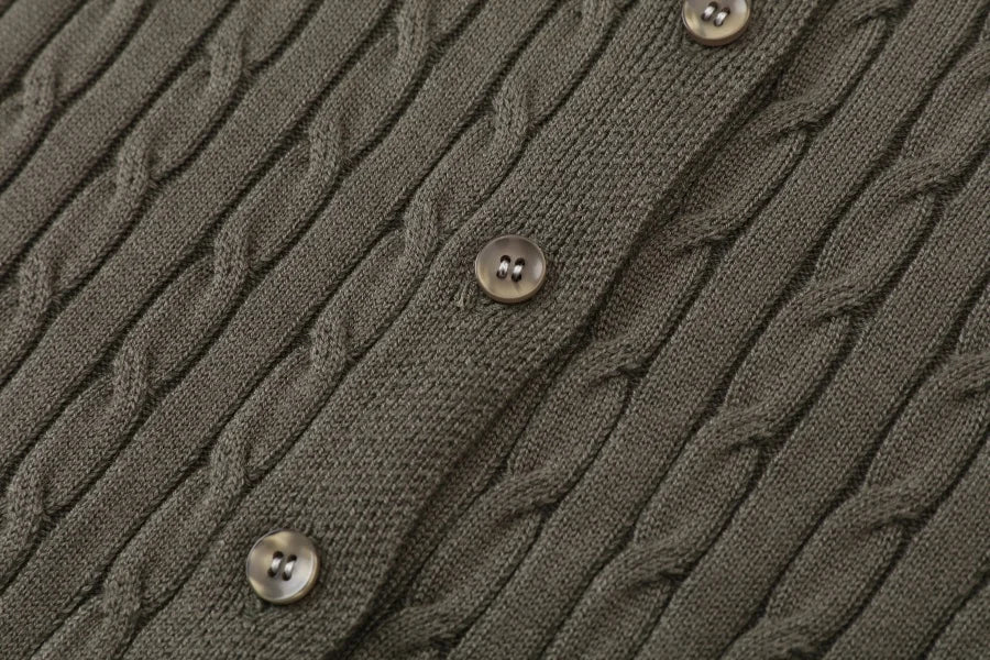 AS AW25 new design knitting cable cardigan + ribbing mockneck dress maxi length match for lady wear