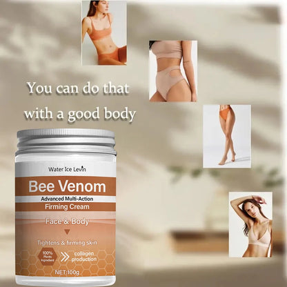 Bee Venom Firming Abdominal Cream - Plant-Based, Moisturizing and Moisturizing Contains Hyaluronic Acid Suitable for All Skin Types, Gentle for Sensitive Skin, Turmeric Skin Care
