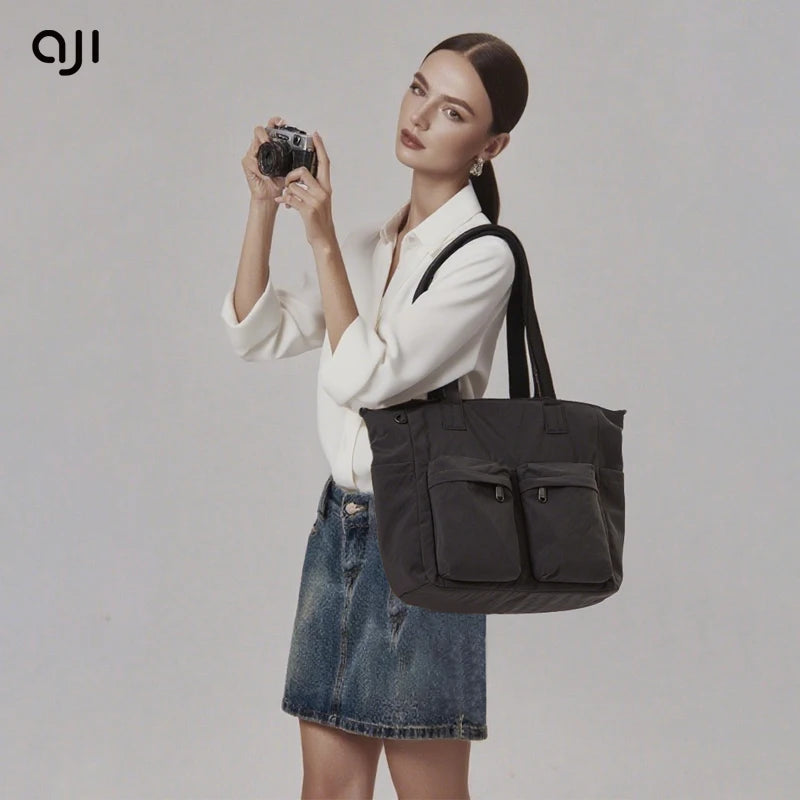 AJI Shoulder Bag For Women 2025 New Fashion Crossbody Bag Wear-Resistant Waterproof Nylon Female Handbags Ladies Messenger Bag
