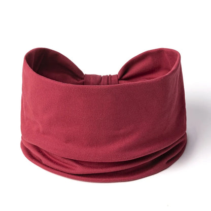 Wide -Side Elastic Band Woman Yoga Hairbands Solid Color sports Hair Band tie Bandanas Fashion Headband Headwear Turbans Ff258-13 coffee red