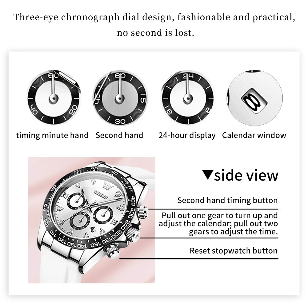 OLEVS 5618 Woman Watch Fashion Original Quartz Watch Waterproof Luminous Chronograph Date Sports Watches For Woman With Box