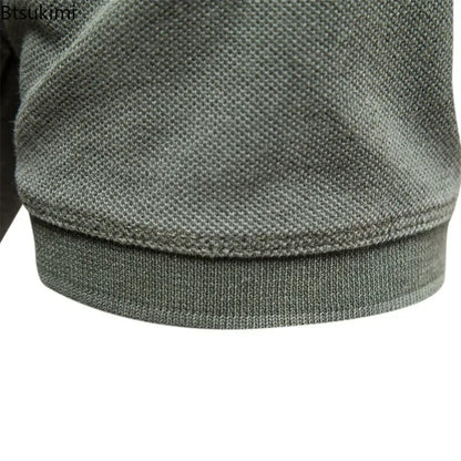 2025 Men's Slim Fit Cotton Polo Shirt - Stylish Lapel Design for Casual & Business Golf Wear