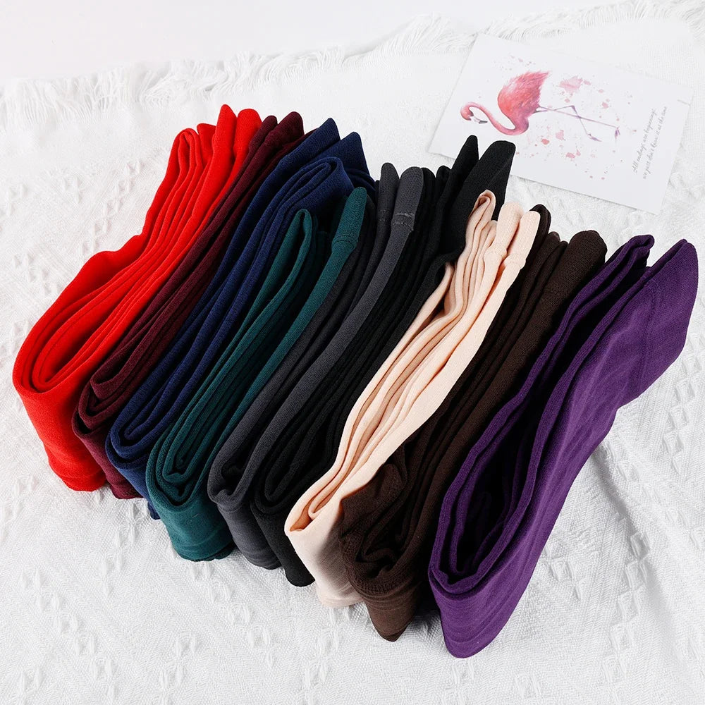 Colorful Fleece Lined Tights Women Thermal Pantyhose for Female Winter Panty Polar Skin Black Effect Stockings Thermal Leggings
