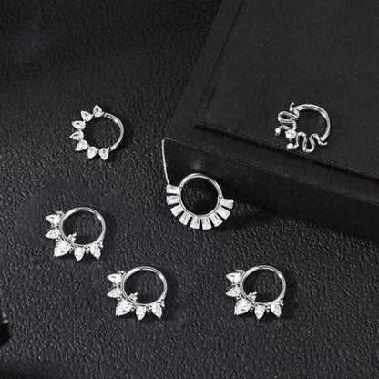 F136 Titanium Nose Ring for Men and Women 16G 8mm Hoop Septum Nose Piercing Jewelry Cartilage Earrings CZ Body Jewelry G23