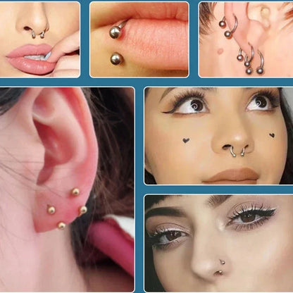 G23 Titanium CZ Paved Horseshoe Ball Piercing Nose Septum Ear Cartilage Tragus Earring Lip Nipple Eyebrow Rings PIERC Jewelry